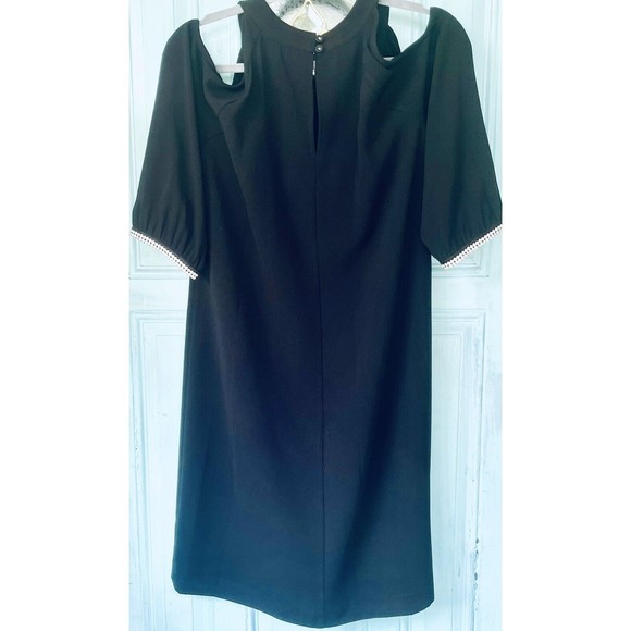 Nine West Dresses & Skirts - Nine West Dress Black 6 Crystal Cold Shoulder 3/4 Long Sleeve Holiday Party